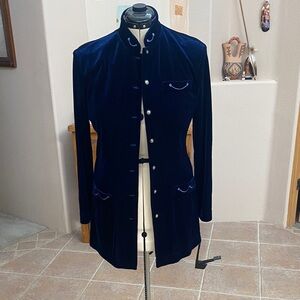 Coldwater Creek Women’s Velvet Jacket - Rich Navy